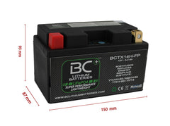 BCTX14H-FP | BATTERIA MOTO LITIO LIFEPO4, 12V - BC Battery Italian Official Website