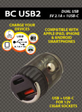 Cargador USB doble (2,1 A+2,1 A)
