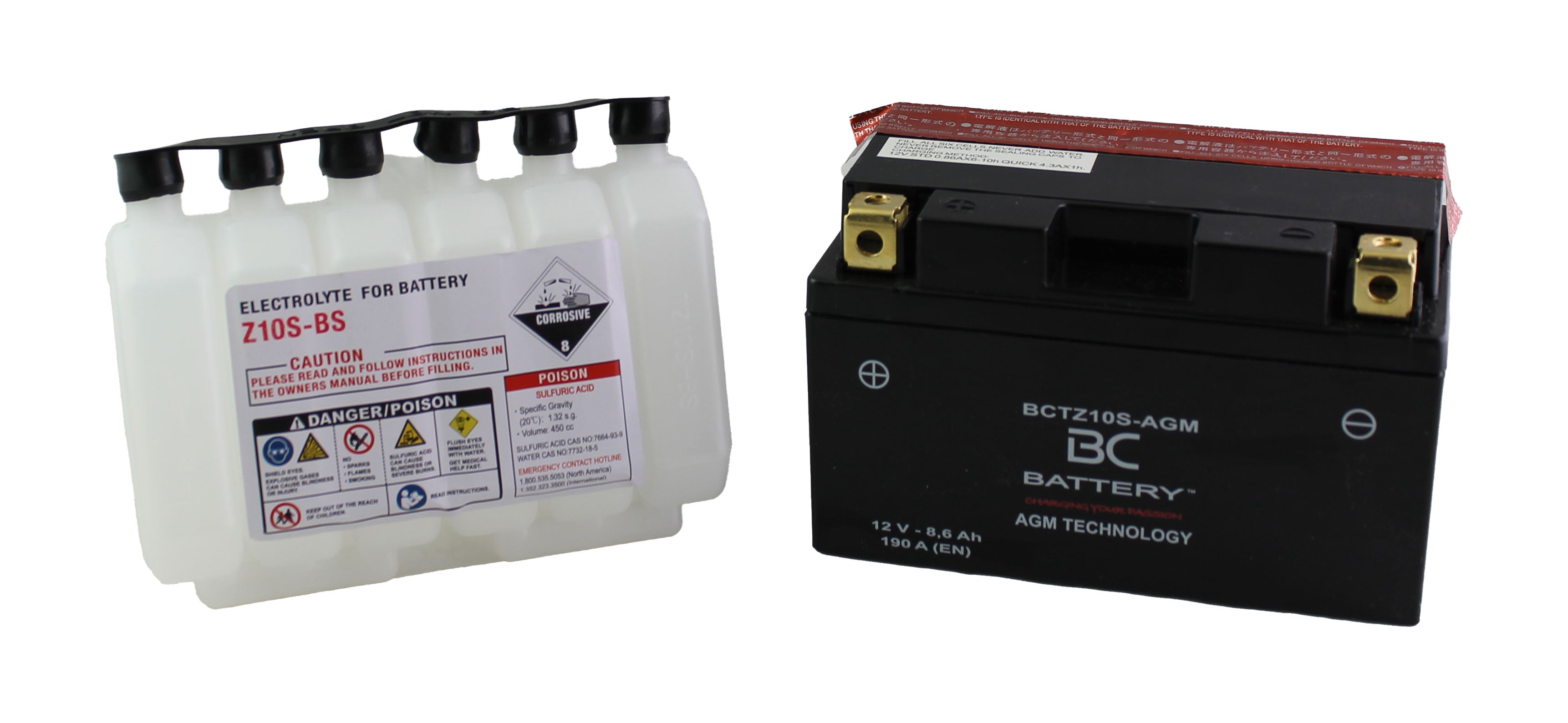 BCTZ10S-AGM| Batteria Moto al AGM,YTZ10S, 12V, 8,6 Ah, CCA:190Amp,150x87x93mm - BC Battery Italian Official Website