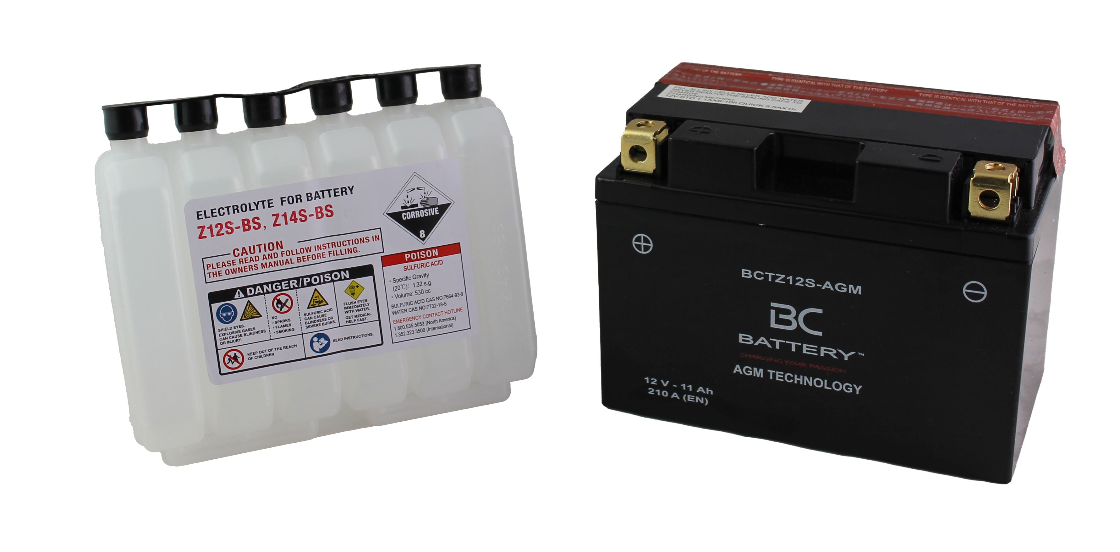 BCTZ12S-GEL | GEL-Motorradbatterie, YTZ12S, 12 V, 11 Ah, CCA: 210 Ampere, 150 x 87 x 110 mm